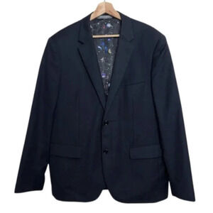 Indochino Mens 44R Wool  Button Lined Sport Coat Blazer Custom Made